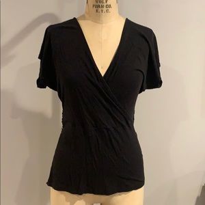 Black V-neck tee shirt